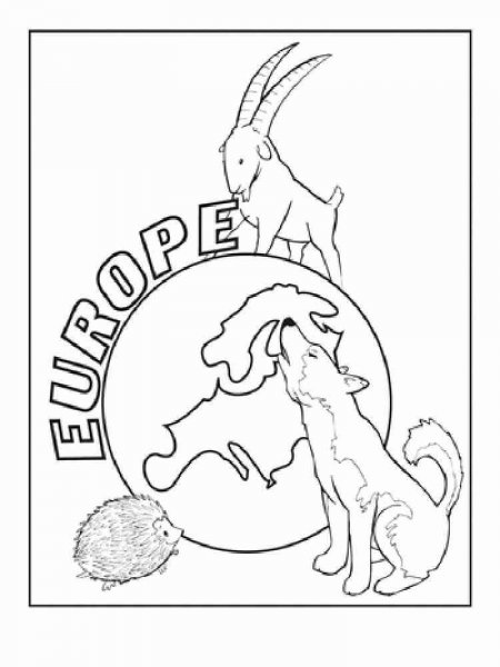 Europe coloring pages featuring landmarks and cultural symbols