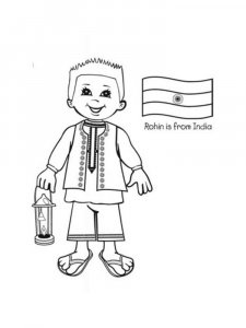India coloring page 1 - Free printable