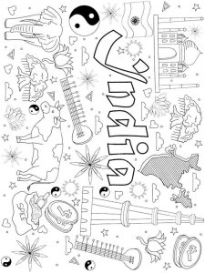 India coloring page 3