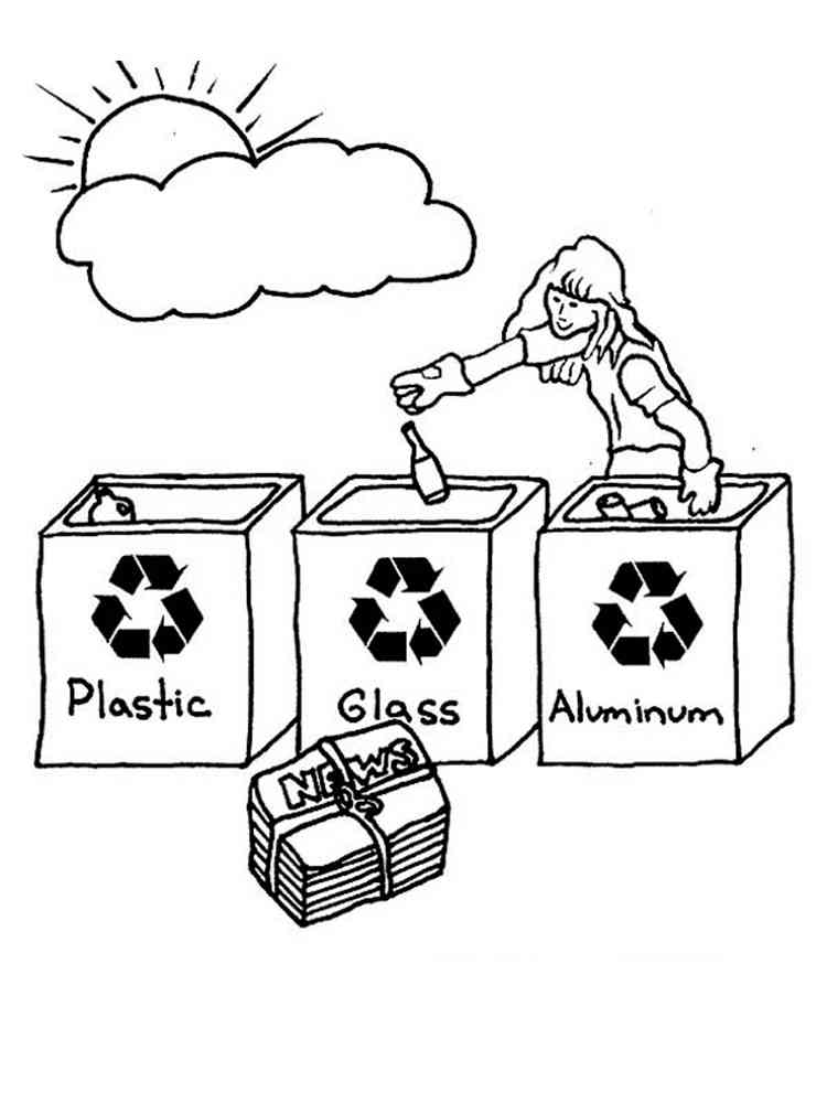 Recycling coloring pages. Download and print Recycling coloring pages.