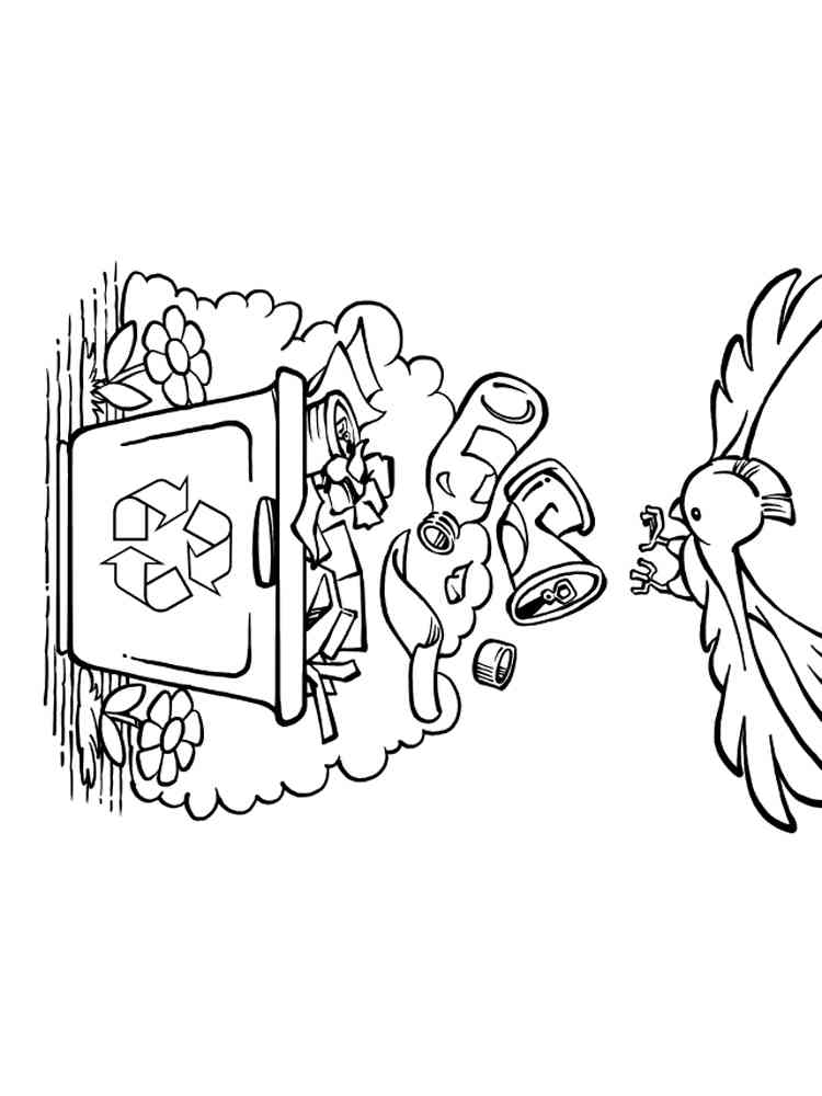 Recycling coloring pages