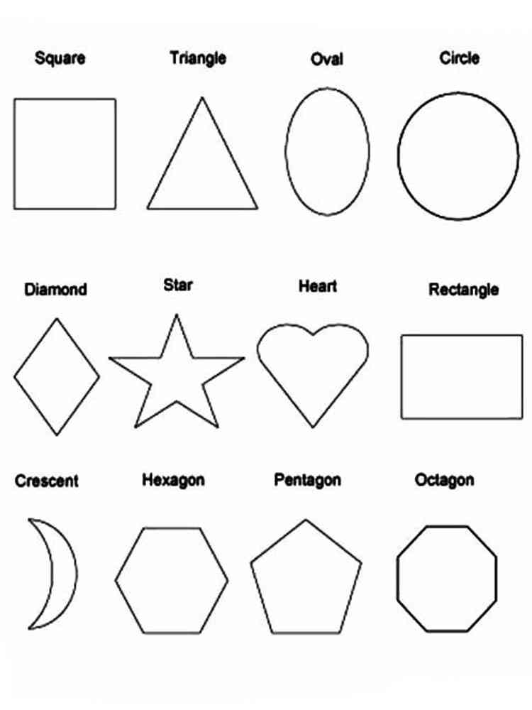 Shapes coloring pages