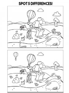 Spot the Difference coloring page 1