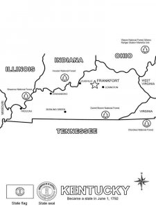 State map coloring page 15 - Free printable