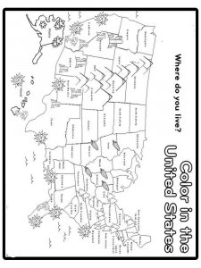 State map coloring page 4 - Free printable