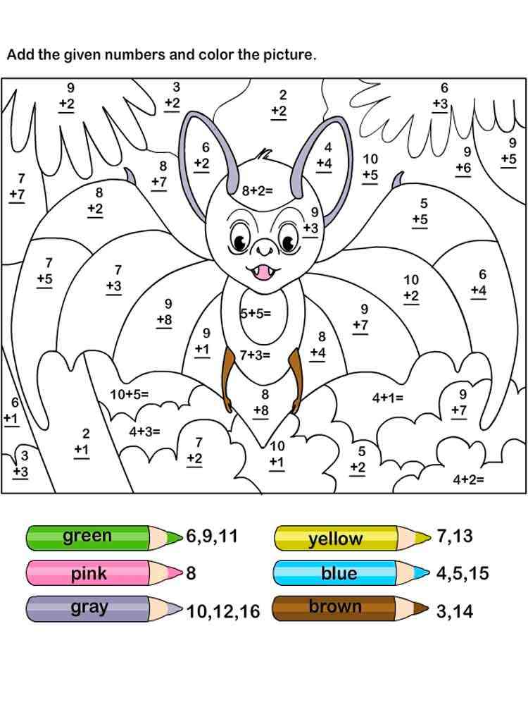 Addition Coloring Pages