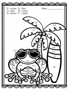 Addition coloring page 4 - Free printable