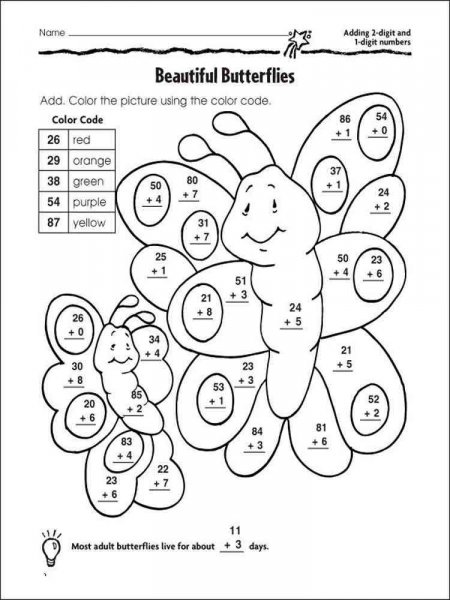 Addition coloring pages