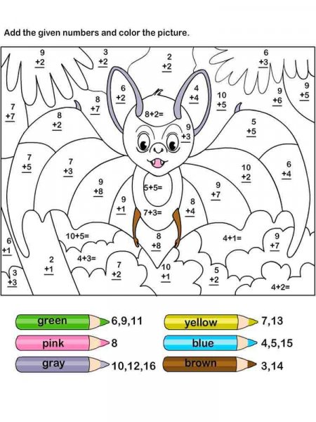 Addition coloring pages