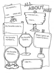 All about me coloring page 15 - Free printable