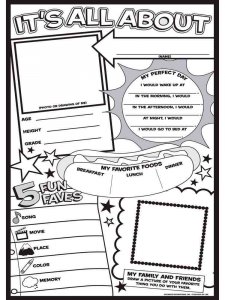 All about me coloring page 4 - Free printable