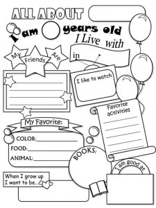 All about me coloring page 5 - Free printable