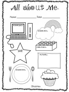 All about me coloring page 7 - Free printable