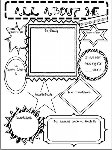 All About Me coloring pages