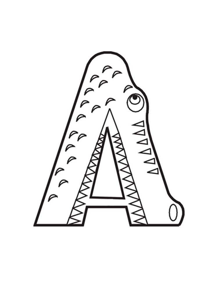 Letter A coloring pages of alphabet. Download and print Letter A