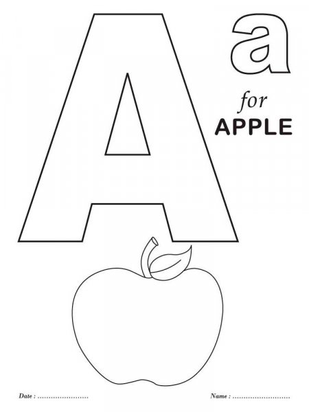 Letter A coloring pages of alphabet