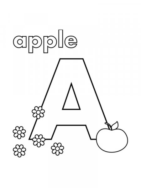 Letter A coloring pages of alphabet