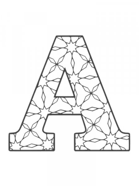 Letter A coloring pages of alphabet