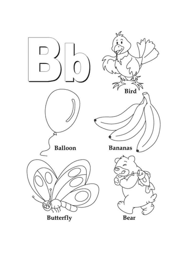 Letter B coloring pages