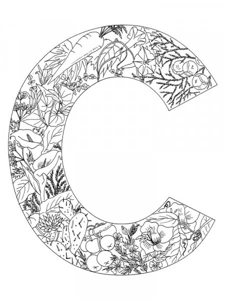 Letter C coloring pages