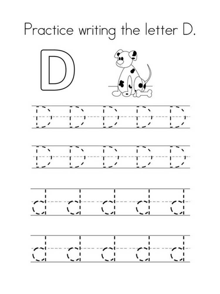 Letter D coloring pages