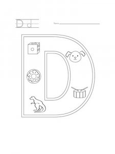 Letter D coloring pages