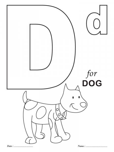 Letter D coloring pages