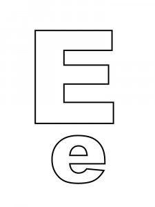 Letter E coloring pages