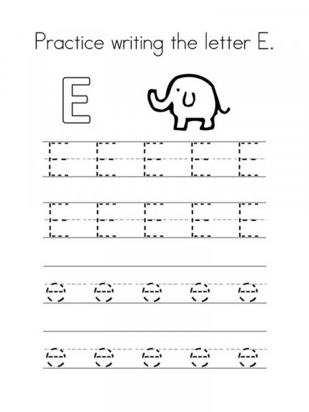 Letter E coloring pages