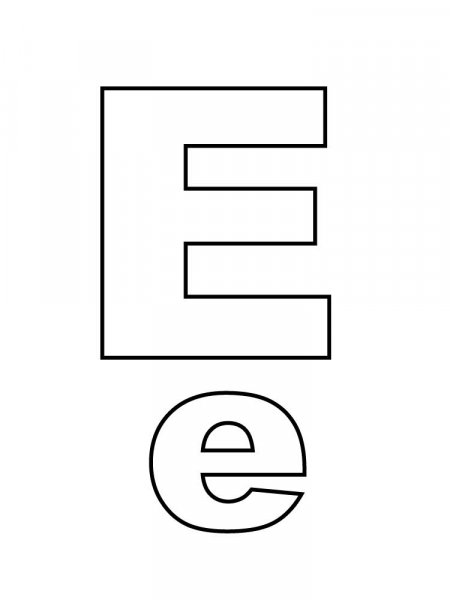 Letter E coloring pages