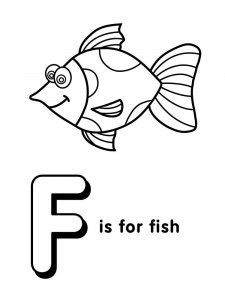 Letter F coloring pages