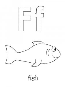 Letter F coloring pages