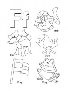 Letter F coloring pages