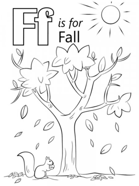 Letter F coloring pages