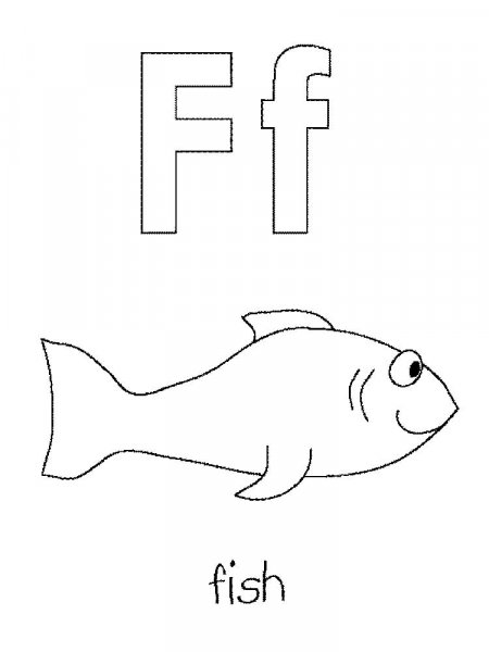 Letter F coloring pages