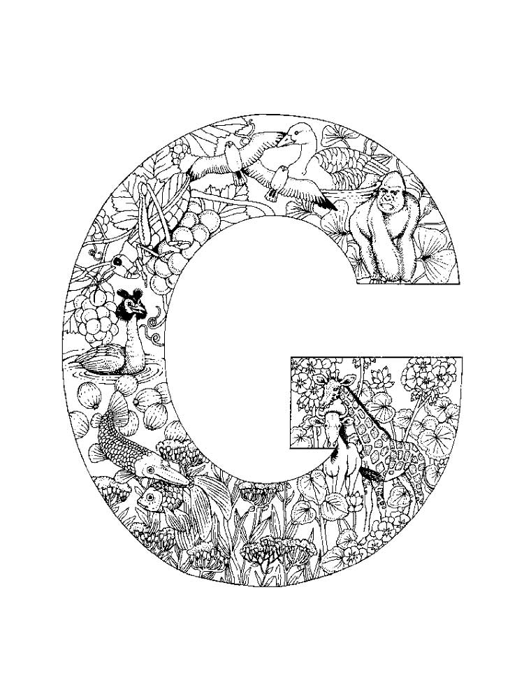 Letter G coloring pages. Download and print Letter G ...