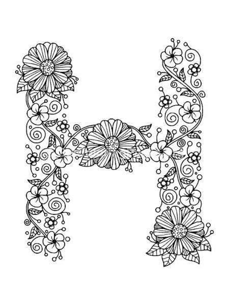 Letter H Coloring Pages