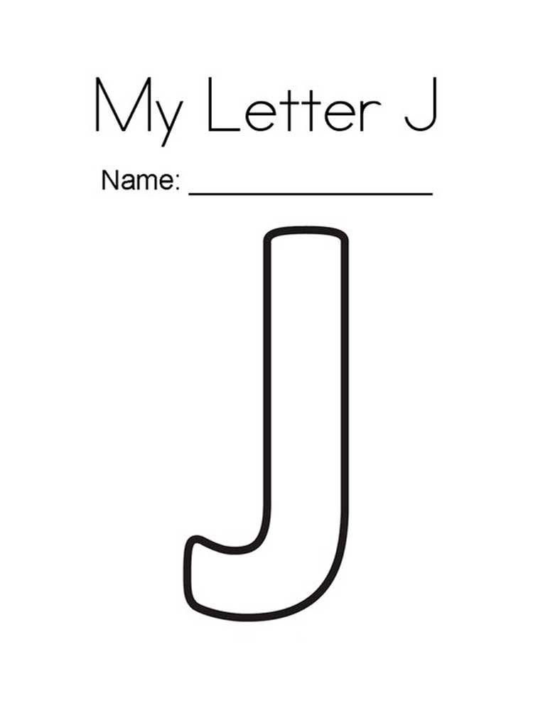 Letter J Printable Coloring Sheet