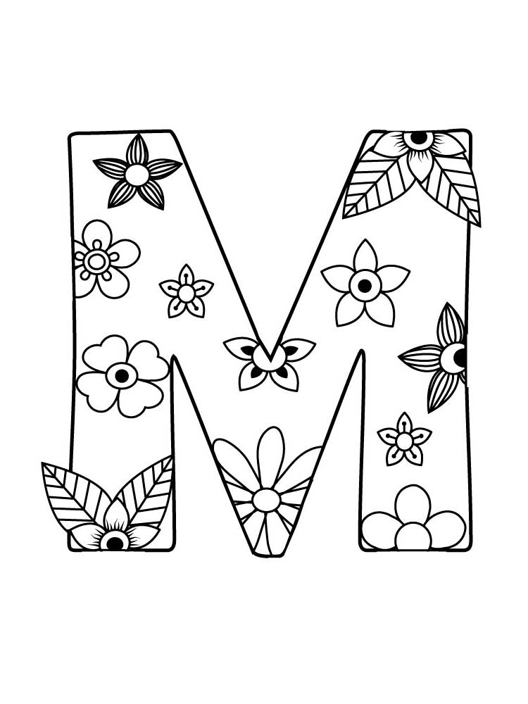 Letter M Colouring Pages Swingdad