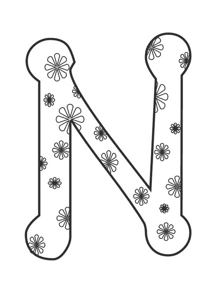 Printable Letter N Coloring Pages For Adults
