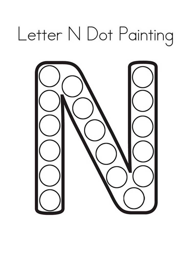 Printable Adult Coloring Pages Letter N