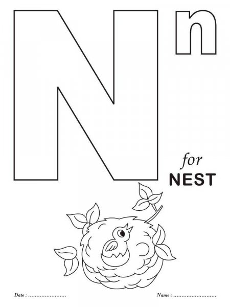 Letter N coloring pages