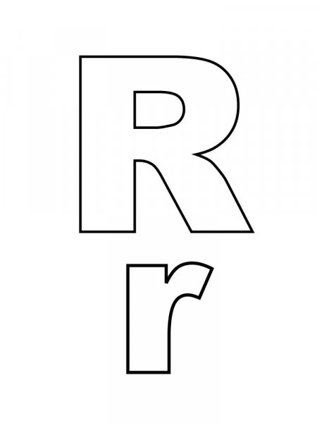 Letter R coloring pages