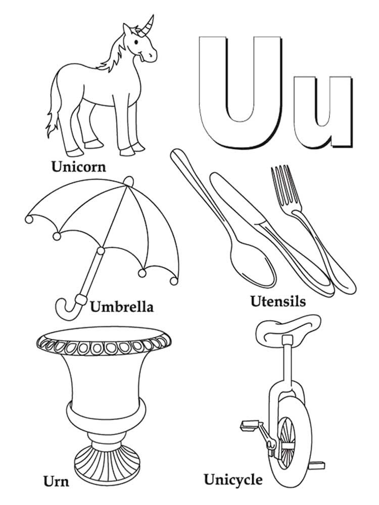 Letter U coloring pages. Download and print Letter U coloring pages.