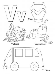 Letter V Coloring Pages Of Alphabet 1