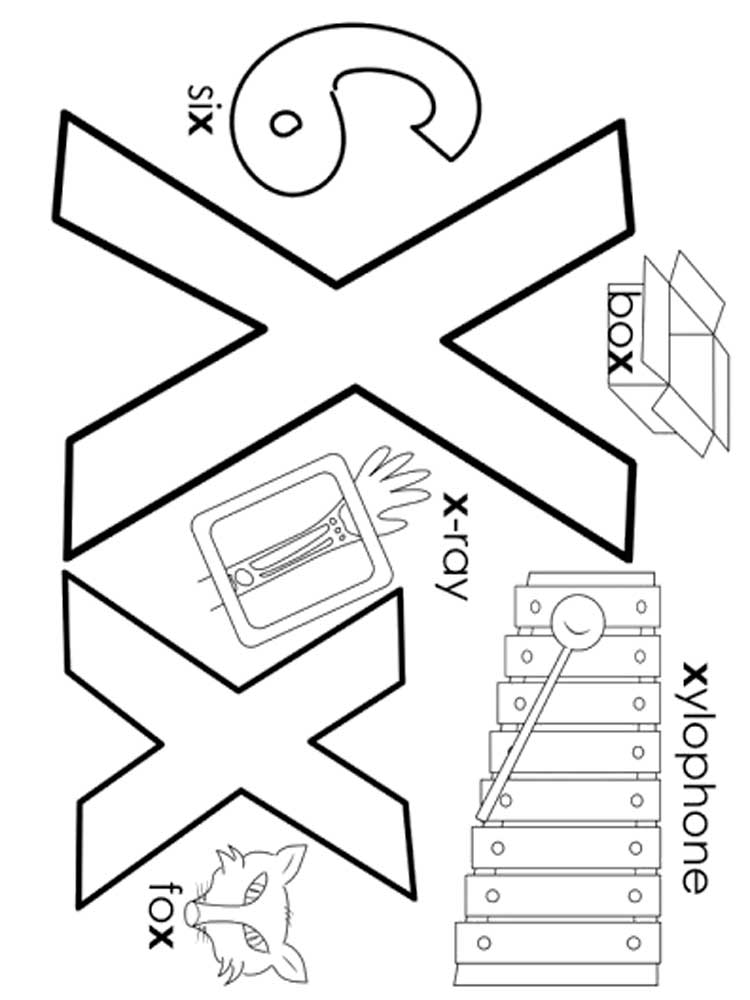 Letter X Coloring Pages