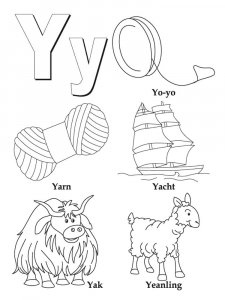 Letter Y Coloring Pages Of Alphabet 3