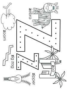 Letter Z Coloring Pages Of Alphabet 2