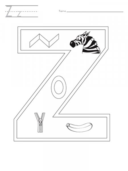 Letter Z coloring pages