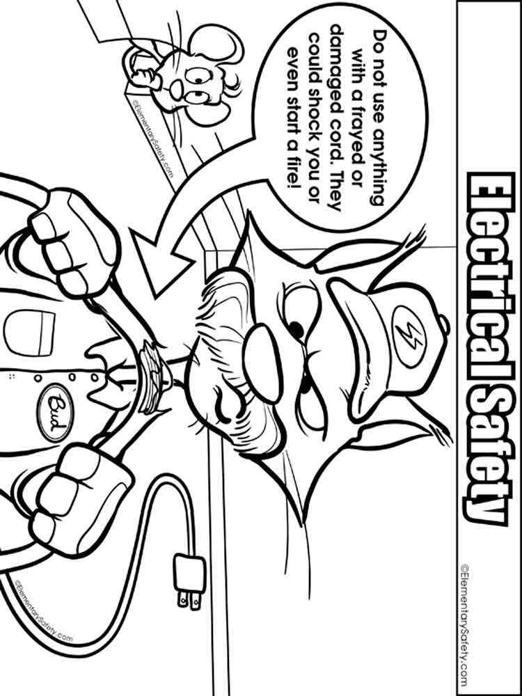 Electrical Safety coloring pages. Free Printable Electrical Safety